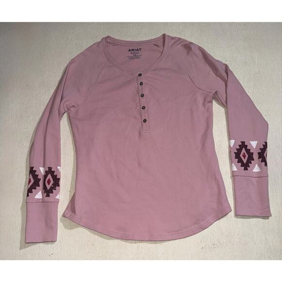 Ariat real women’s long sleeve Henley shirt - Picture 11 of 14